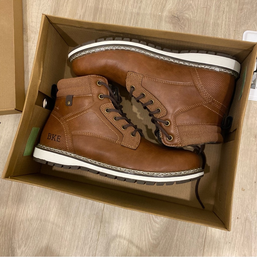 Men's brown shoes Leather Boots